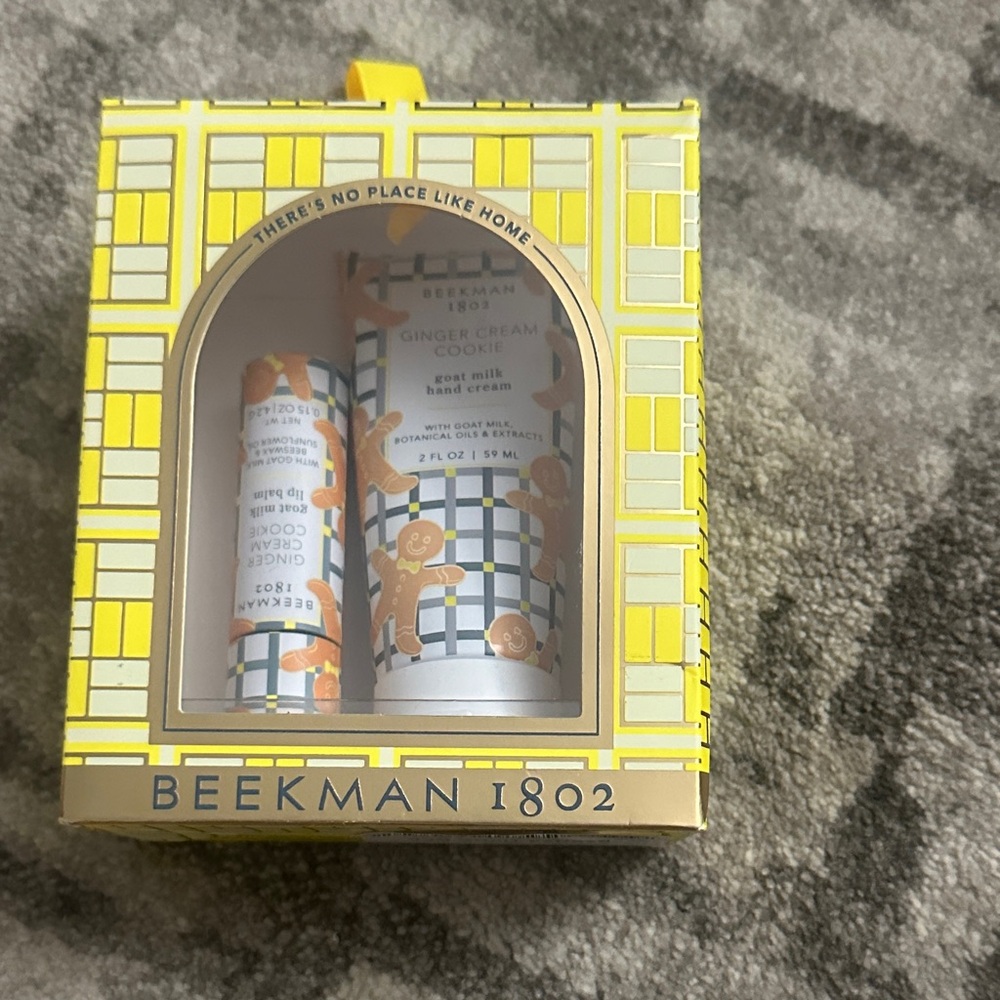 NWT Beekman 1802 Ginger Cream Cookie Hand Cream and Lip Balm Set